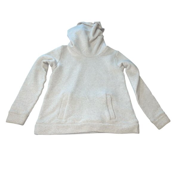 J. Crew Women's Petite Medium Cream Cowl Neck Funnel Neck Sweater Side Pockets - Picture 4 of 10